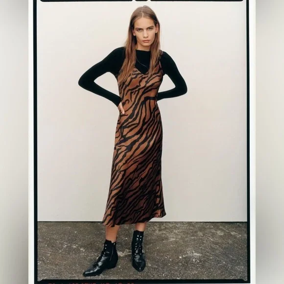 AllSaints animal print slip dress size small - Picture 2 of 14
